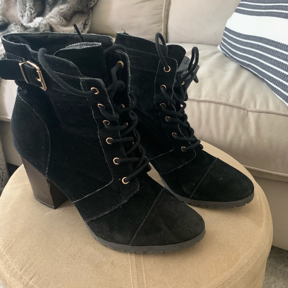 Lace up black boots